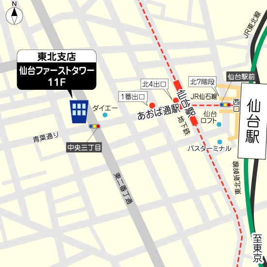 JPS東北支店地図